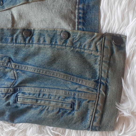 Vtg 80s Levi Strauss / ZZ Top Faded Denim Patch Vest Size Mens' Small - Picture 4 of 11